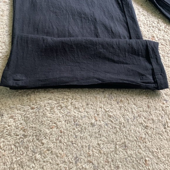 Ann Taylor Loft linen fluid drapey wide leg pants XS extra small black paper bag - Picture 9 of 10